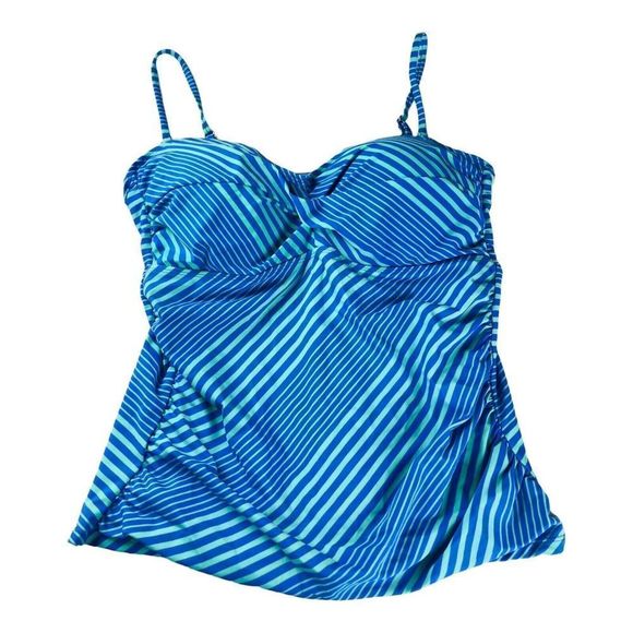 Catalina Other - 2592 Catalina Women's Sz XL 16 18 Striped Bathing Tankini Swim